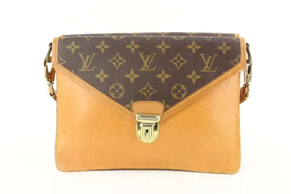 Louis Vuitton Rare Vintage Monogram Sac Biface Flap Bag with Key 16lv37