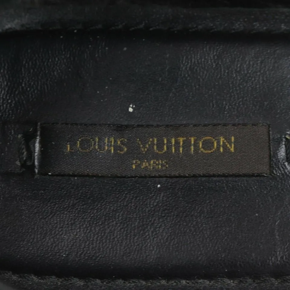 Louis Vuitton Size 36.5 Womens Black LEather Gold Dice Cube Ballerina Flats 862898