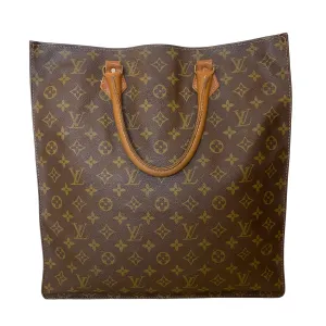 LOUIS VUITTON Vintage Sac Plat Brown Monogram Canvas Tote