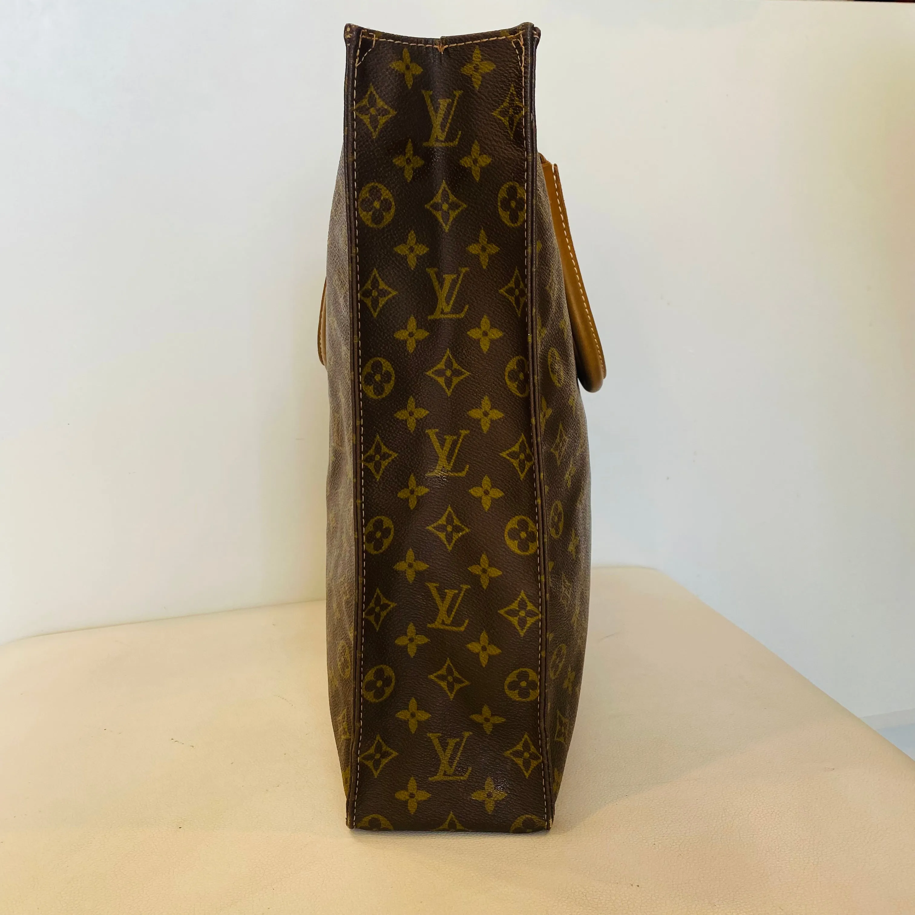 LOUIS VUITTON Vintage Sac Plat Brown Monogram Canvas Tote