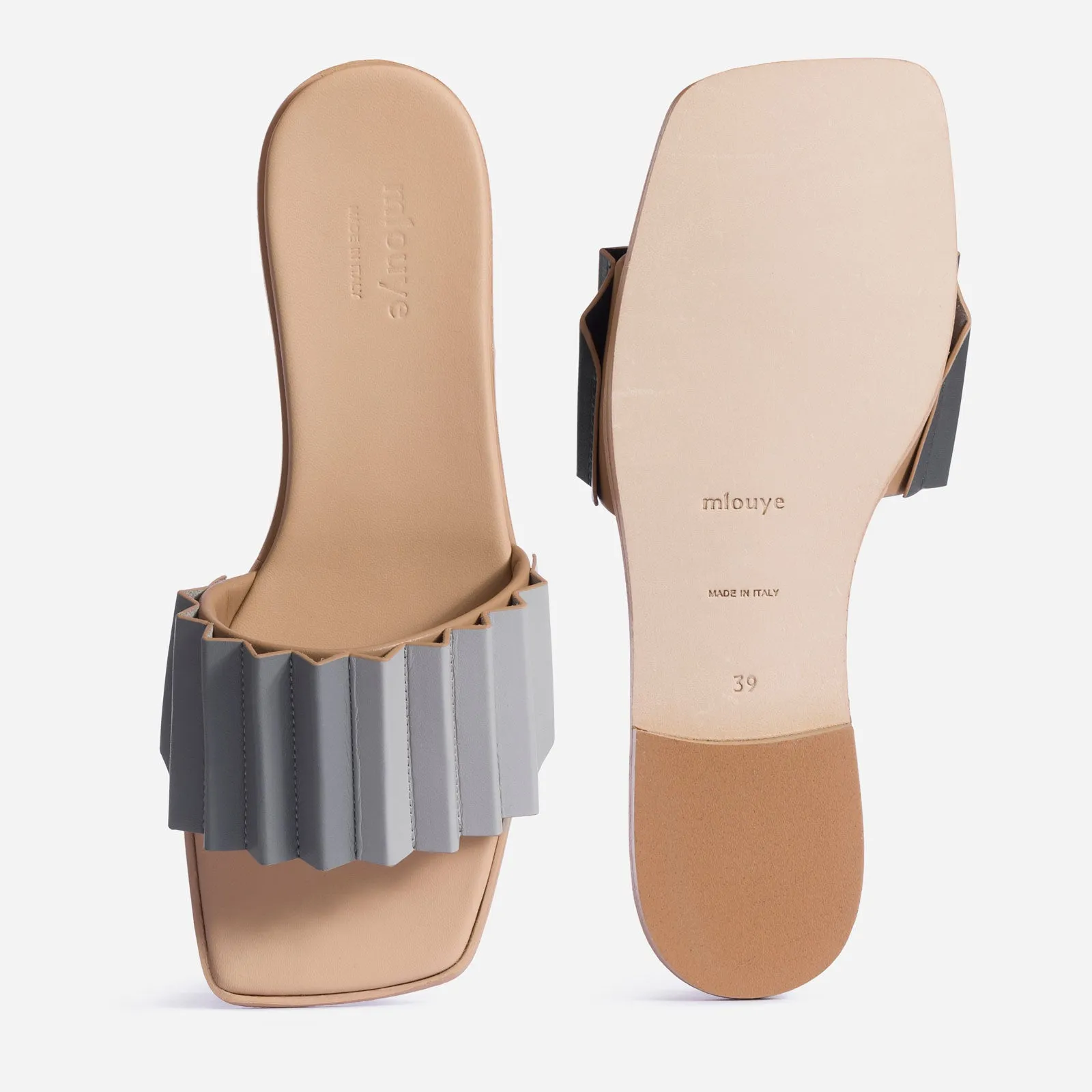 Louise Slide Sandal - Black & Gray