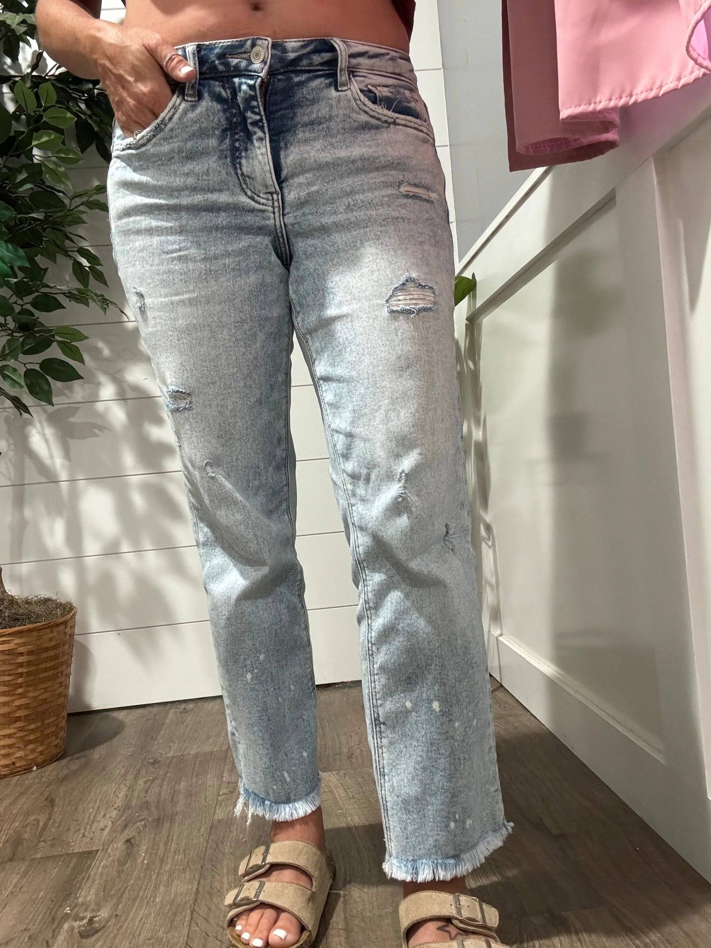 Lovervet Tummy Control Straight Jeans - Lucy Wash