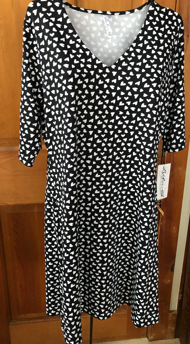 LuluB Elbow Sleeve V-Neck Travel Dress with UPF 50  and Coolant in Fabric