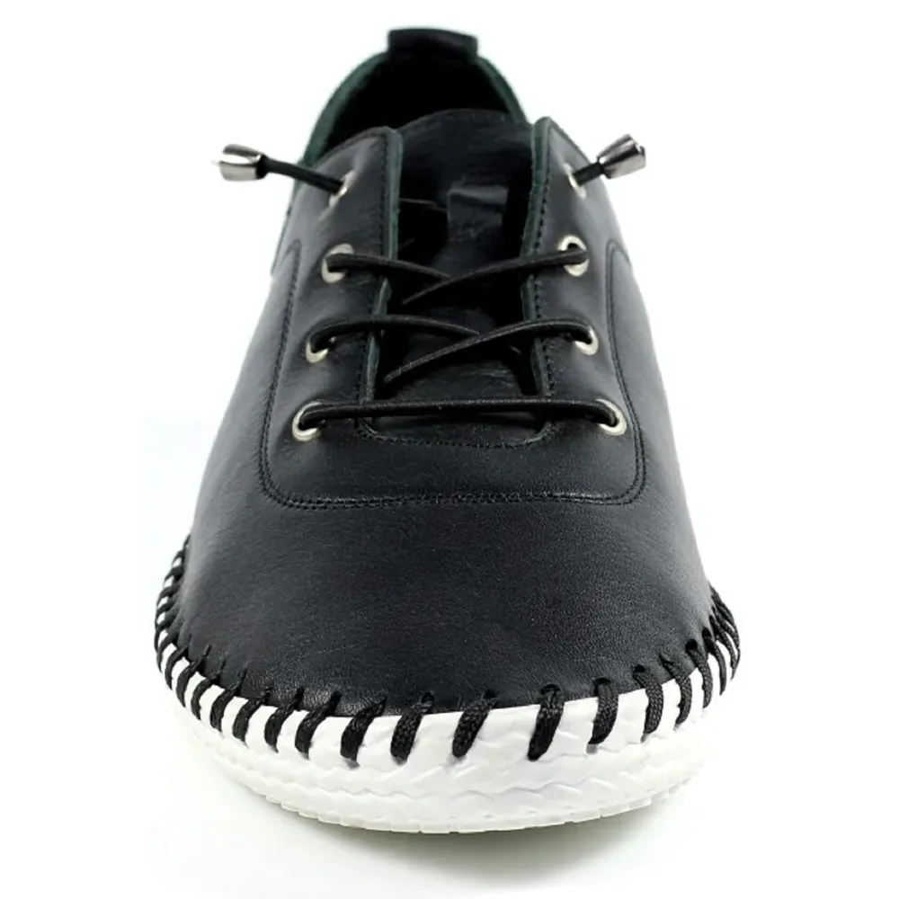 Lunar St Ives Black Leather Shoes
