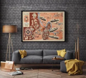 Madagascar Map Poster for Wall Decor| Vintage Map Madagascar Wall Print