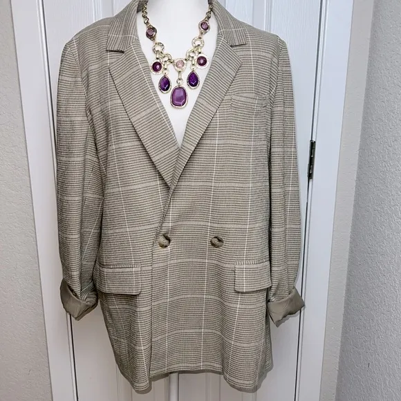 Madewell Dorset Blazer In Windowpane Houndstooth Preppy Business Casual Coat