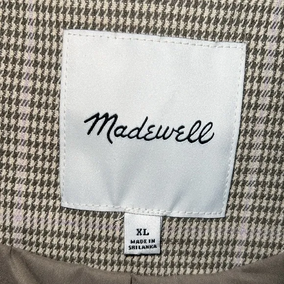 Madewell Dorset Blazer In Windowpane Houndstooth Preppy Business Casual Coat