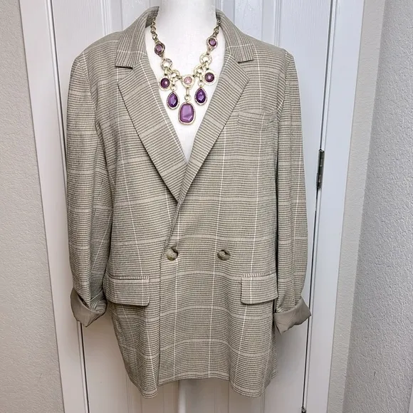 Madewell Dorset Blazer In Windowpane Houndstooth Preppy Business Casual Coat