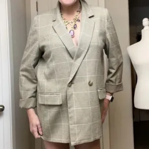 Madewell Dorset Blazer In Windowpane Houndstooth Preppy Business Casual Coat
