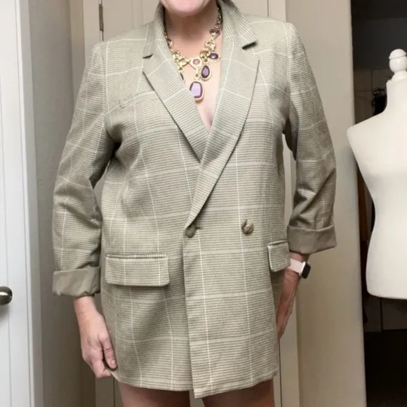 Madewell Dorset Blazer In Windowpane Houndstooth Preppy Business Casual Coat