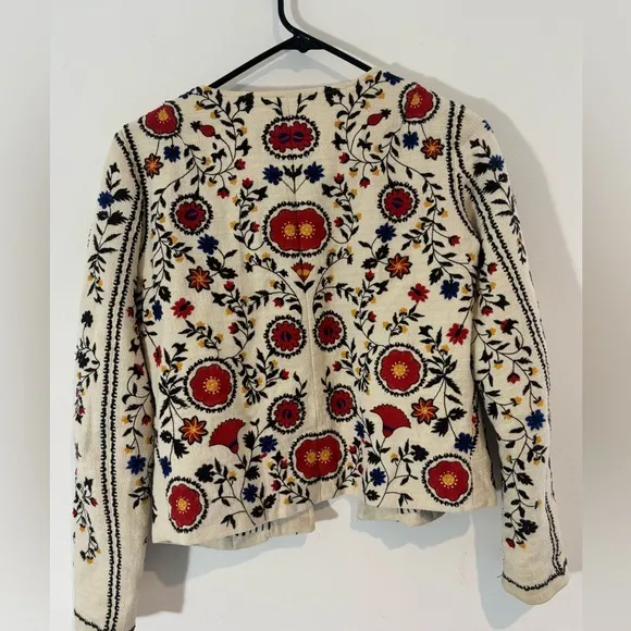 Maeve by Anthropologie XS Kirian Embroidered Crop Jacket Spring Business Casual