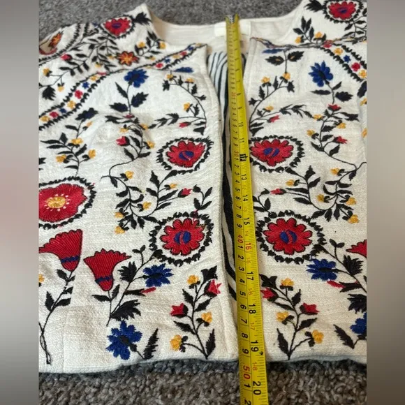 Maeve by Anthropologie XS Kirian Embroidered Crop Jacket Spring Business Casual