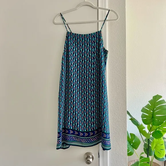 Maeve Tropical Blue Green Lightweight Sleeveless Dress