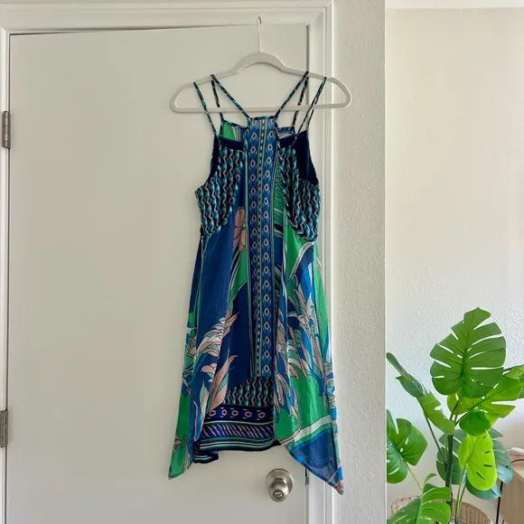 Maeve Tropical Blue Green Lightweight Sleeveless Dress