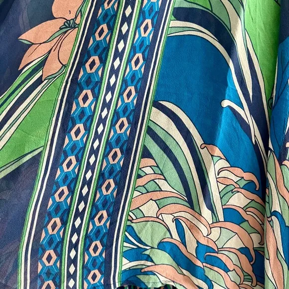 Maeve Tropical Blue Green Lightweight Sleeveless Dress