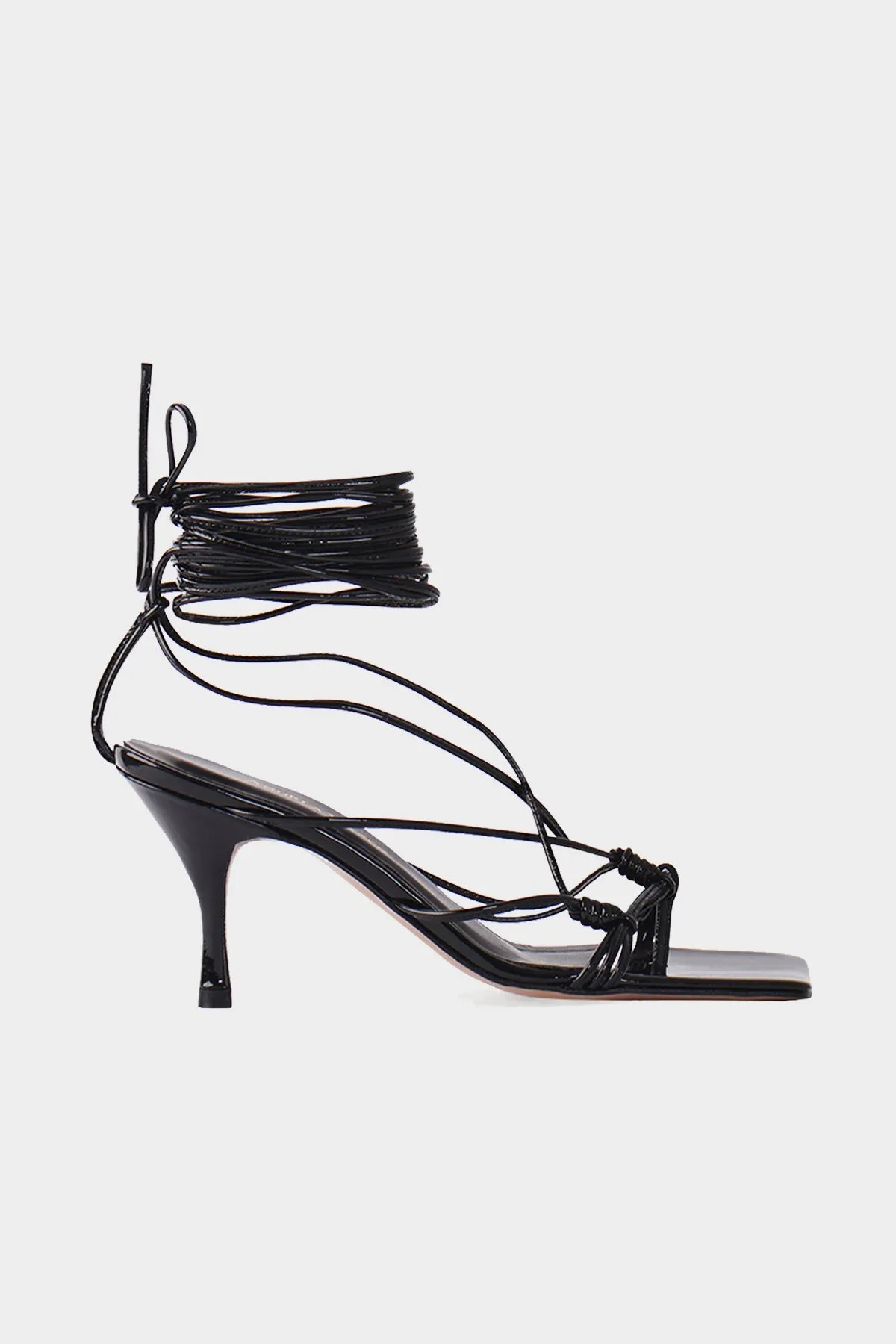 Mandaloun Patent Sandal in Black