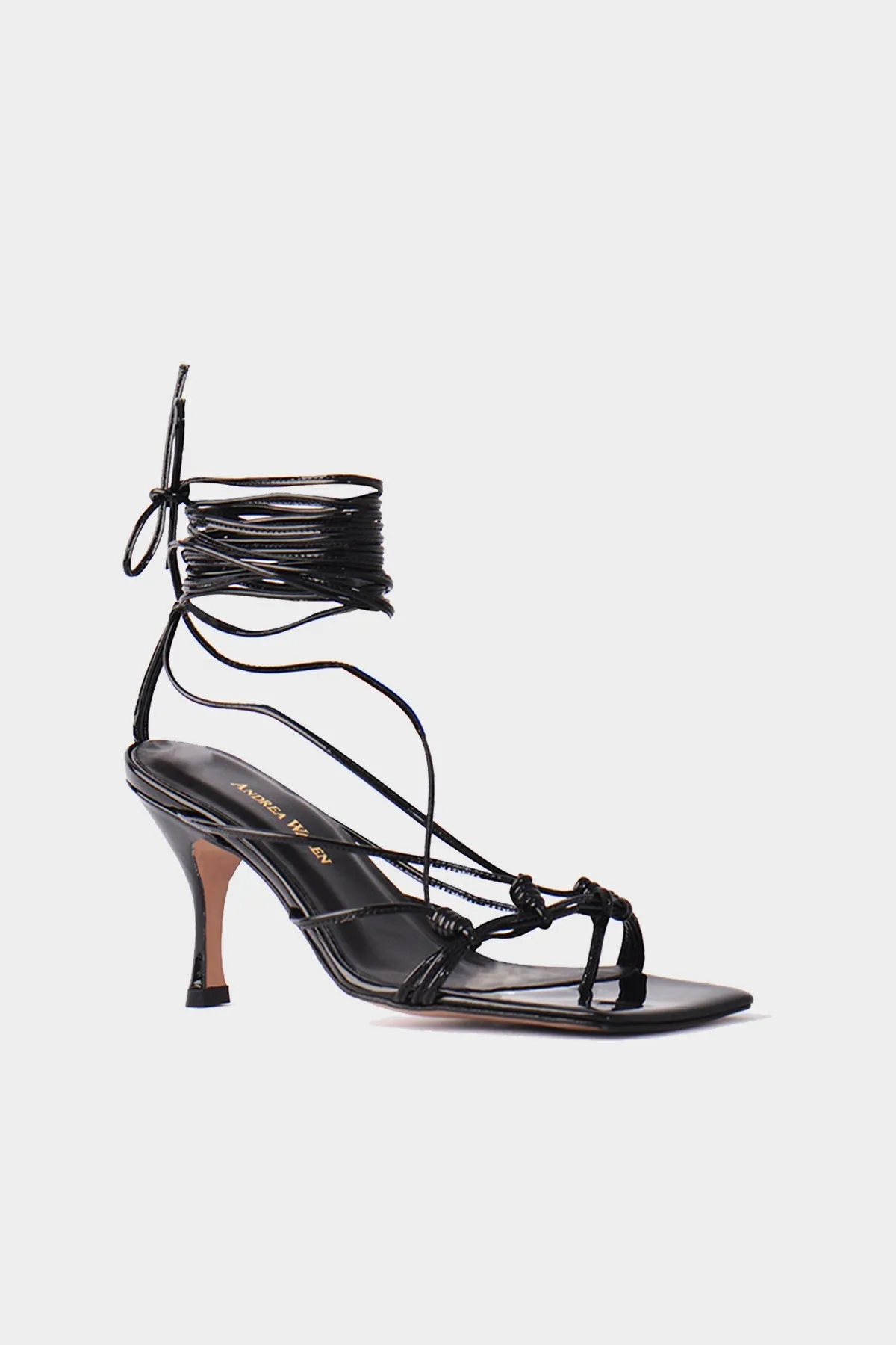 Mandaloun Patent Sandal in Black