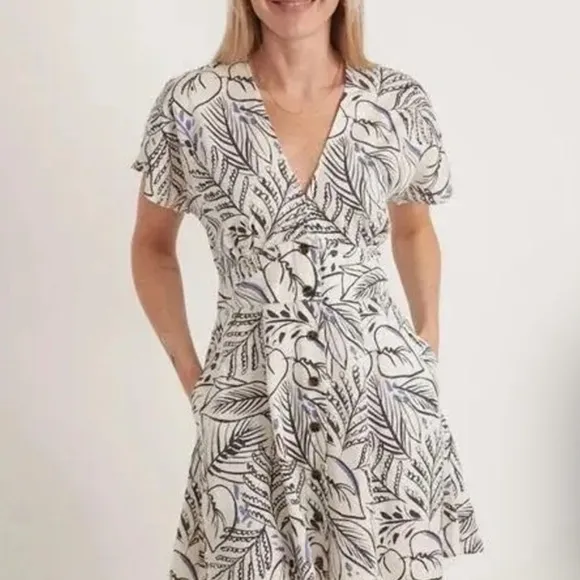 Marine Layer Camila Mini Dress in Blue And White Stripe Size Large Nautical Boho