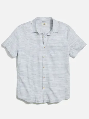Marine Layer Classic Stretch Selvage Shirt - Blue Mini Stripe
