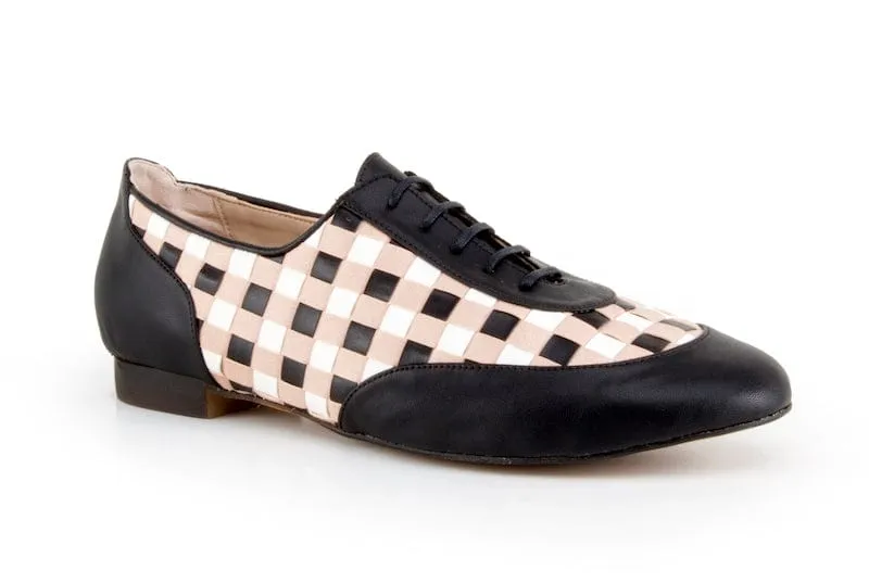 Maty Vegan Corn Leather Lace Up Flats | Checked