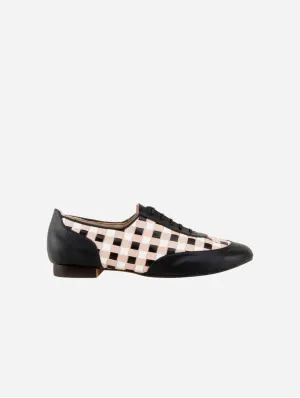 Maty Vegan Corn Leather Lace Up Flats | Checked