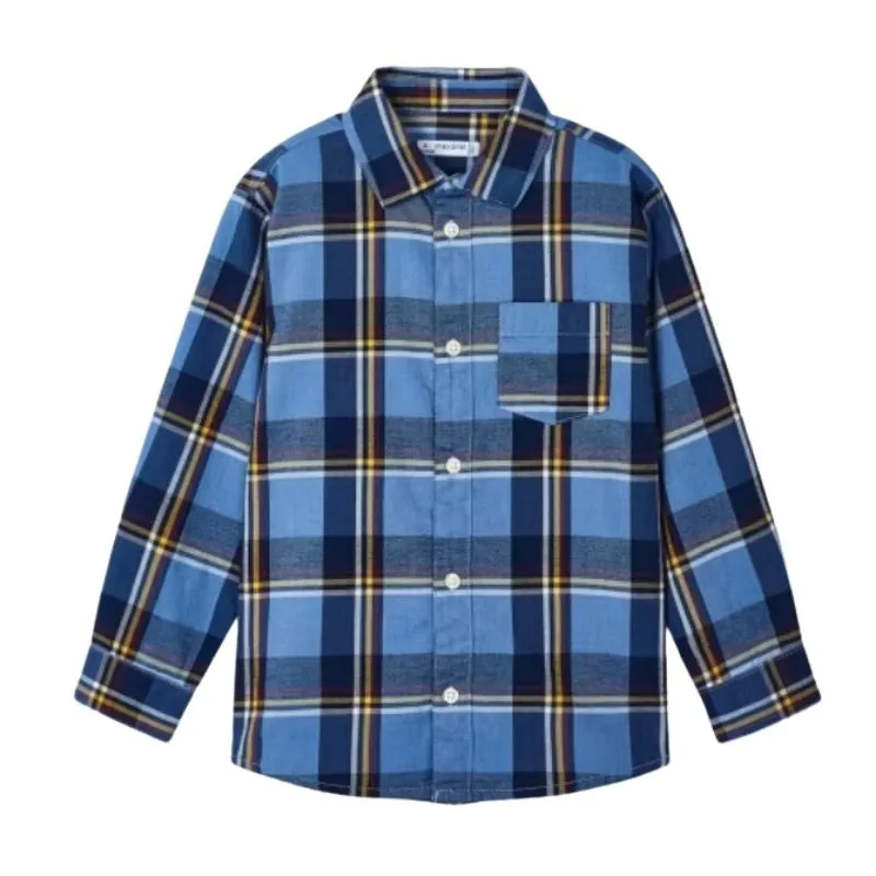 Mayoral Boys Checked Shirt 4111 Blue