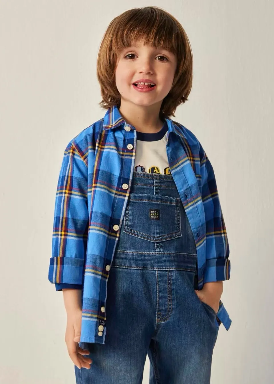 Mayoral Boys Checked Shirt 4111 Blue