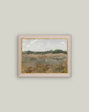 Meadow by the Shoreline Framed Antique Art