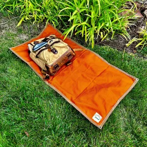 Medium Waxed Canvas and 100% Wool Lined Bushcraft Ground Cloth