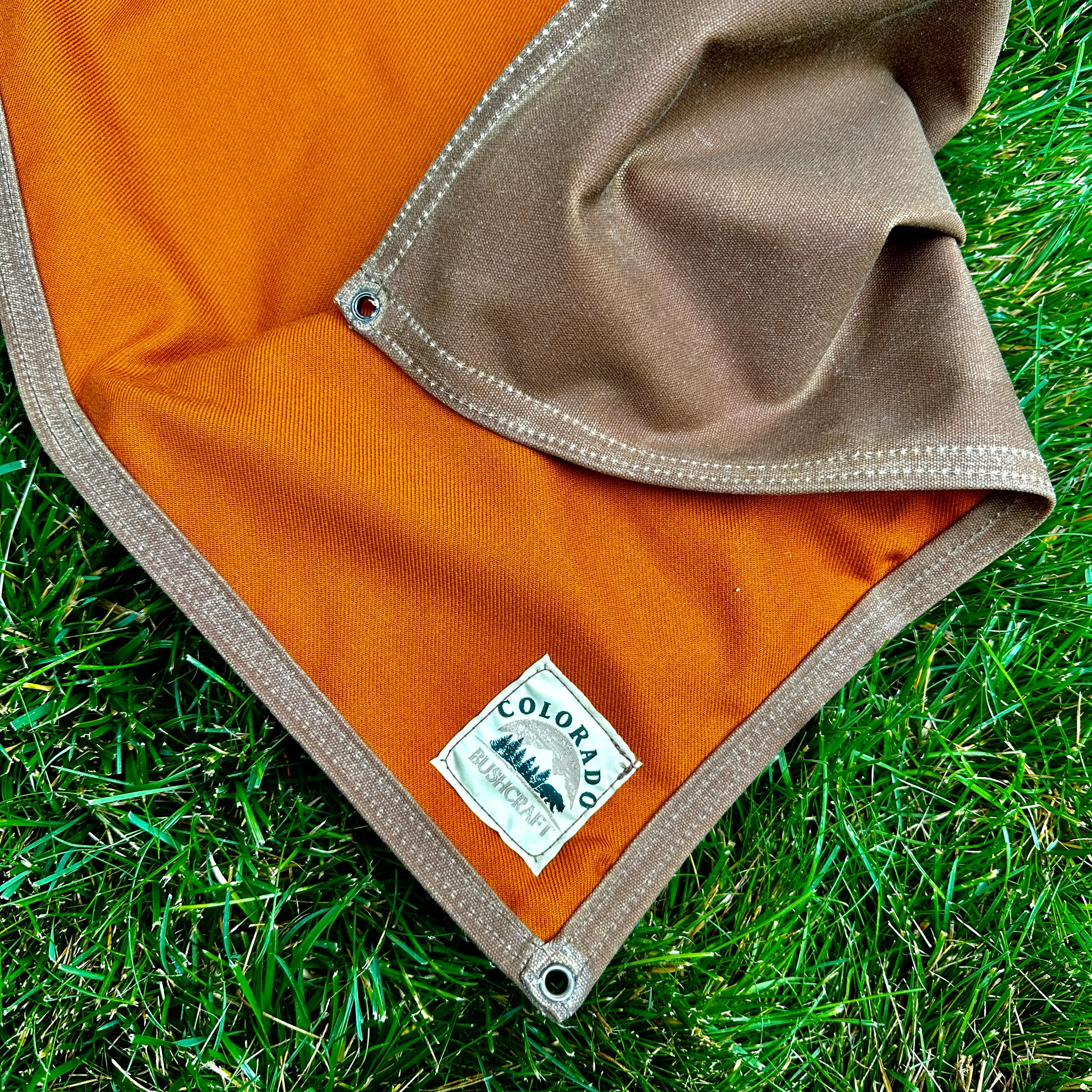 Medium Waxed Canvas and 100% Wool Lined Bushcraft Ground Cloth