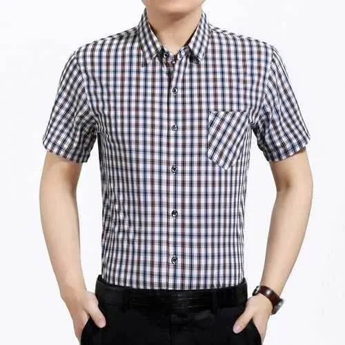 Men Checked Business Shirt