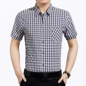 Men Checked Business Shirt