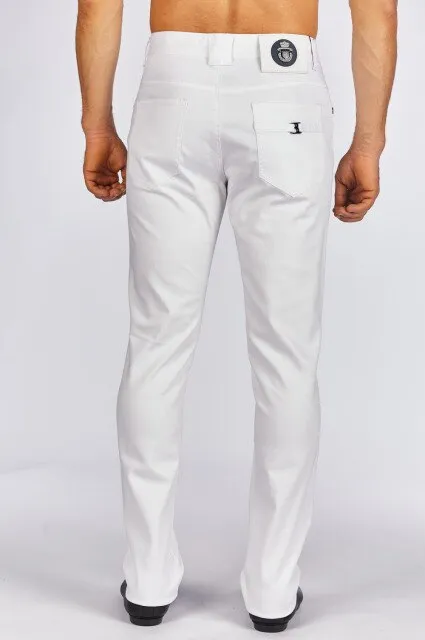 men  comfort embroidery pattern soild color jeans