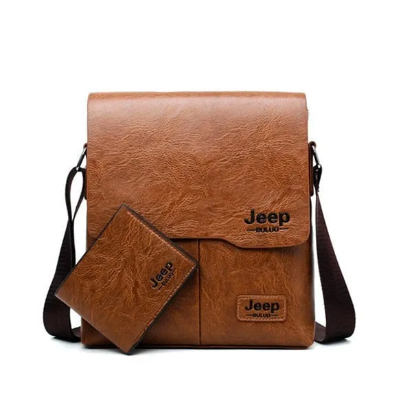 Men Leather Messenger Shoulder Bag Business Crossbody Casual Bag