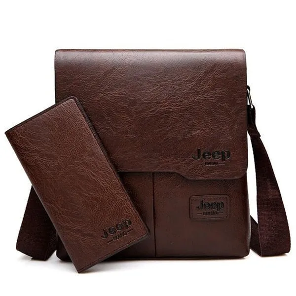 Men Leather Messenger Shoulder Bag Business Crossbody Casual Bag