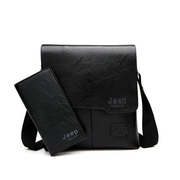 Men Leather Messenger Shoulder Bag Business Crossbody Casual Bag
