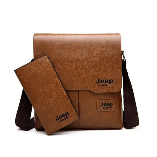 Men Leather Messenger Shoulder Bag Business Crossbody Casual Bag