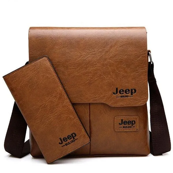 Men Leather Messenger Shoulder Bag Business Crossbody Casual Bag