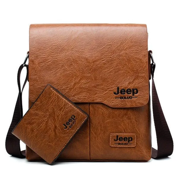 Men Leather Messenger Shoulder Bag Business Crossbody Casual Bag