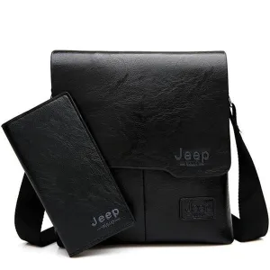 Men Leather Messenger Shoulder Bag Business Crossbody Casual Bag