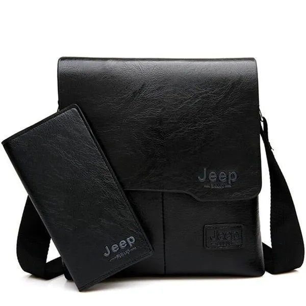 Men Leather Messenger Shoulder Bag Business Crossbody Casual Bag