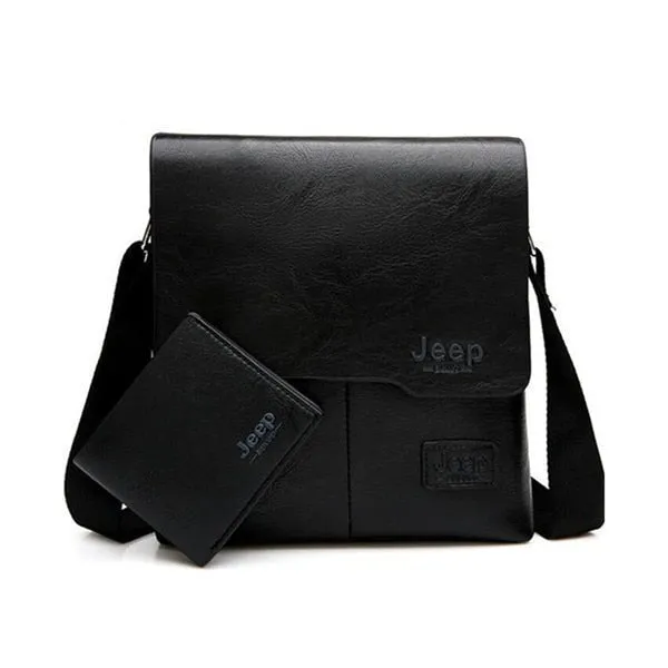 Men Leather Messenger Shoulder Bag Business Crossbody Casual Bag