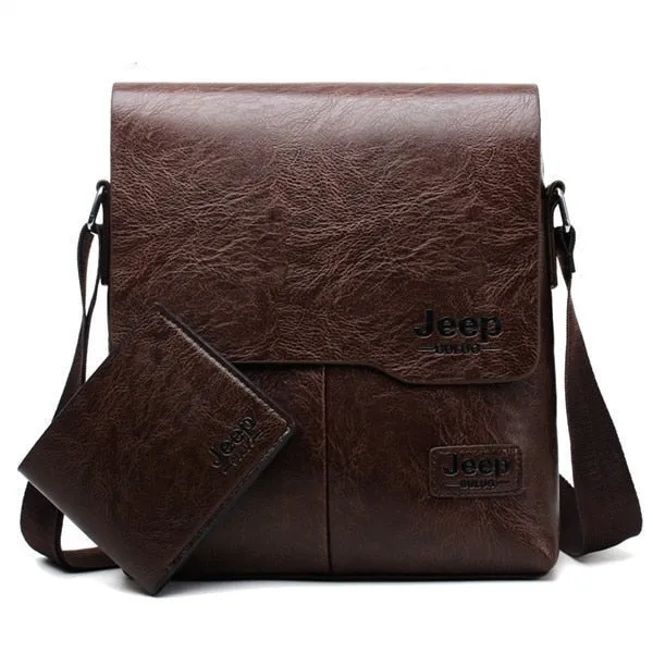 Men Leather Messenger Shoulder Bag Business Crossbody Casual Bag