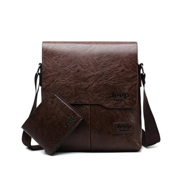 Men Leather Messenger Shoulder Bag Business Crossbody Casual Bag