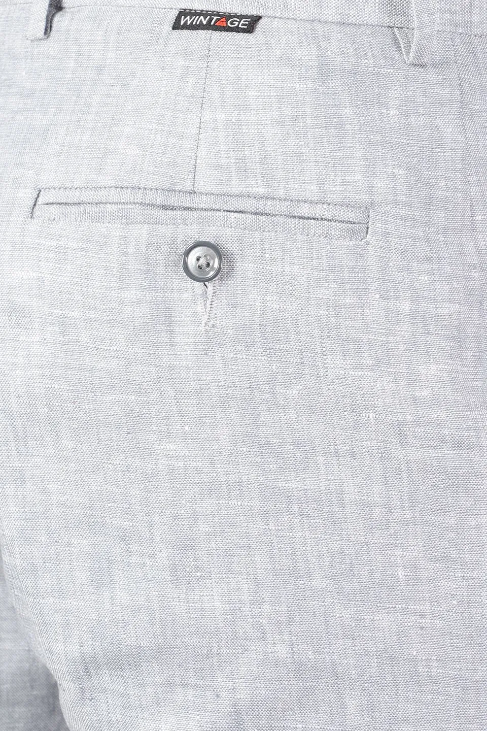Men Linen Silver 2 Piece Suit