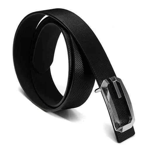 Men Women Metal Buckle Leather Business Belt