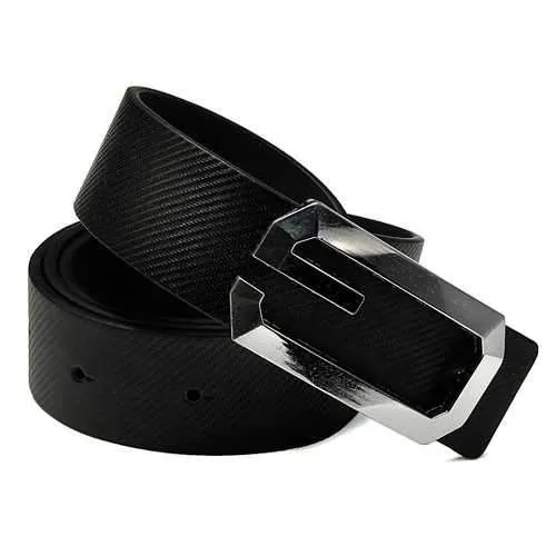 Men Women Metal Buckle Leather Business Belt