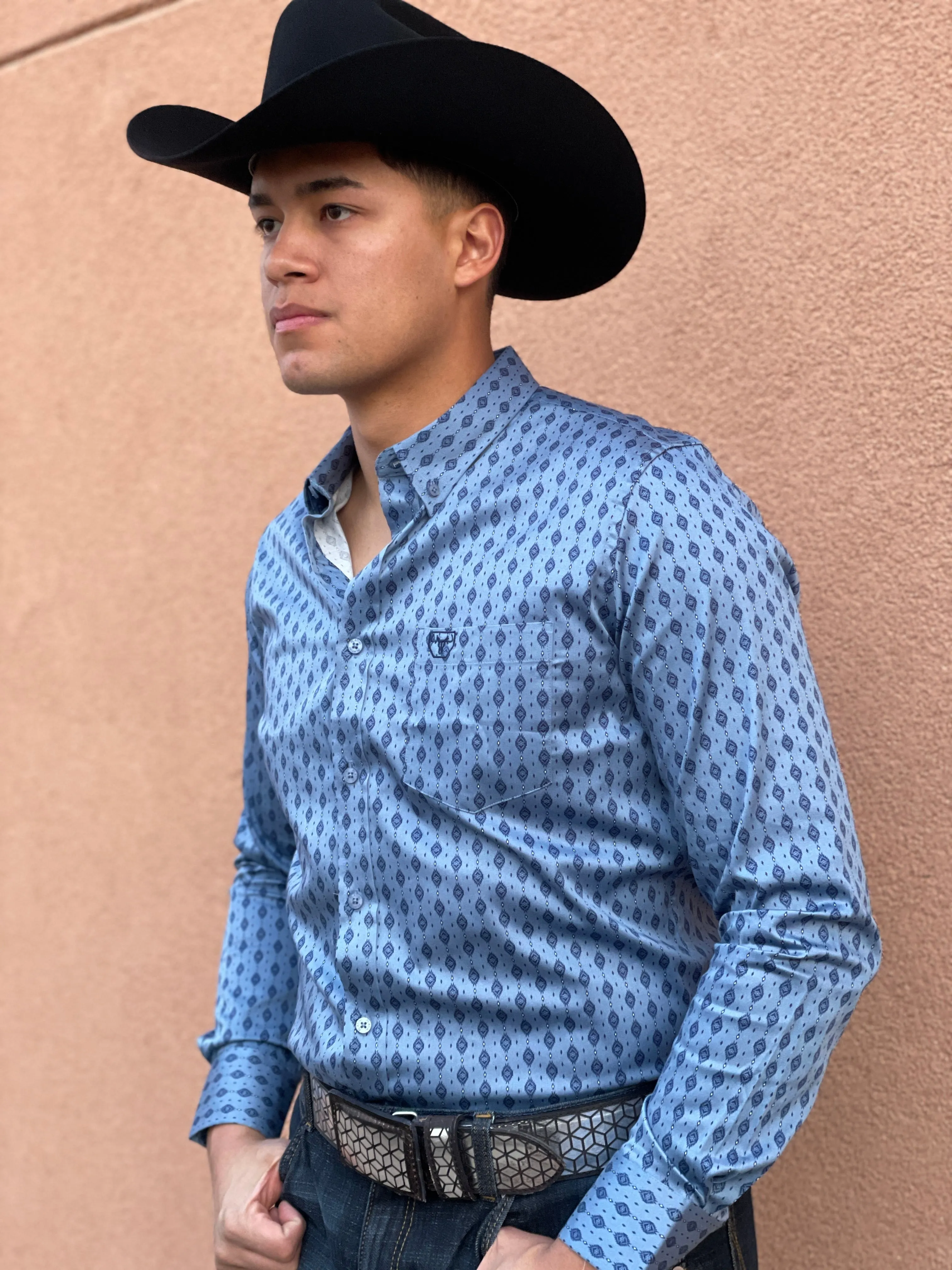 Men’s Platini Blue Rustic Casual Shirt
