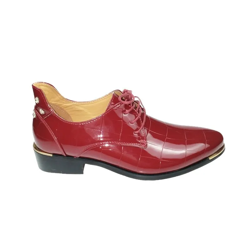 Mens Pointy Toe Patent Leather Business Wedding Shoes