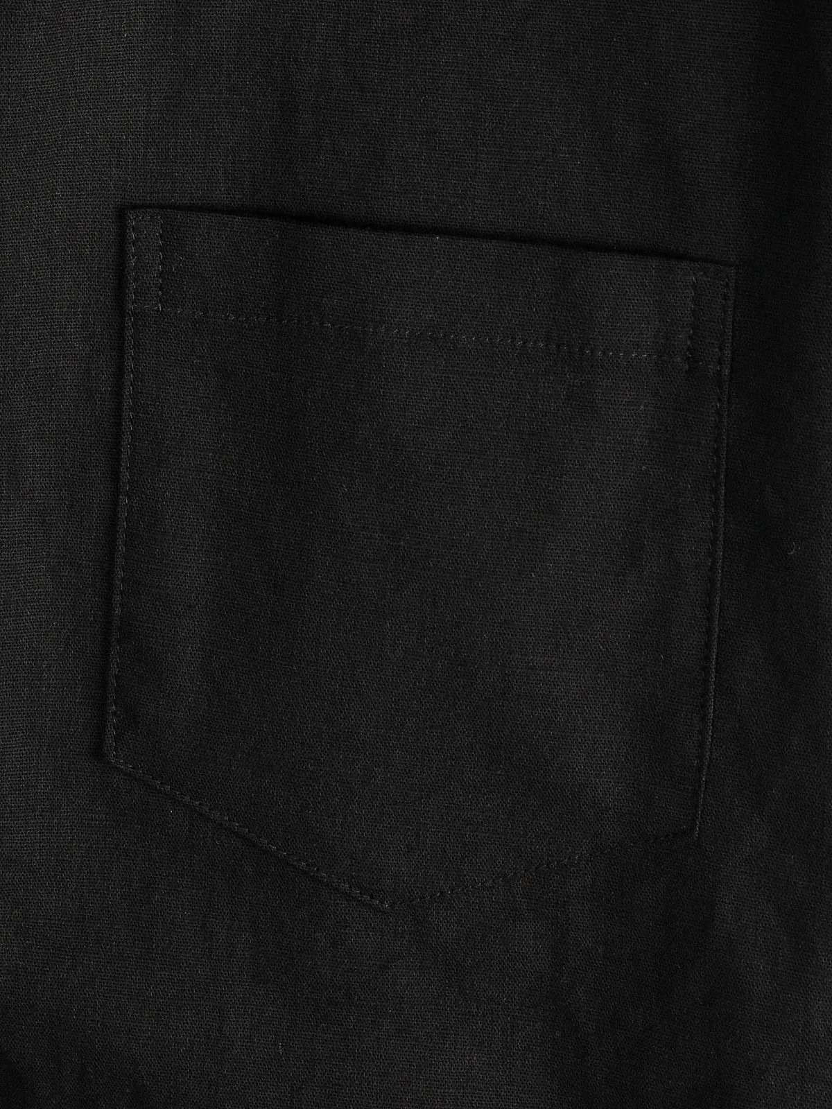 Men's Solid Color Linen Cotton Pocket Casual Button Short Sleeve Shirt